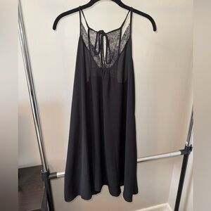 Nasty Gal Black Lace Slip Mini Dress